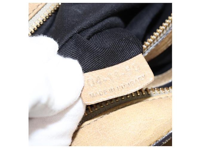 Chloé Borsa a mano in pelle Chloe Etel 2 vie beige oro Auth BA7364 D'oro - vista 22