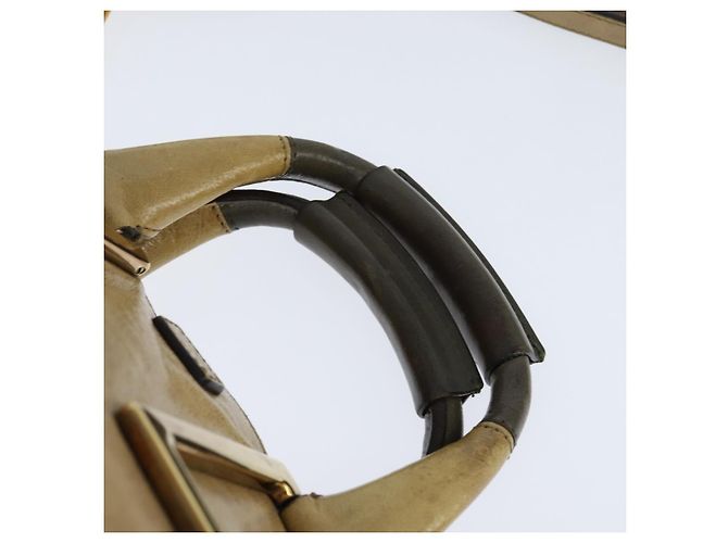 Chloé Borsa a mano in pelle Chloe Etel 2 vie beige oro Auth BA7364 D'oro - vista 8