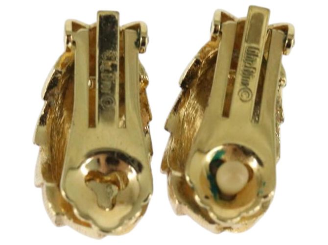 Orecchini Christian Dior in metallo dorato Auth bs30345 D'oro - vista 2