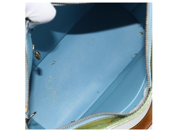 LOUIS VUITTON Borsa a Mano Monogram Vernis Houston Blu Baby M91005 LV Auth gh1056 Blu chiaro - vista 11