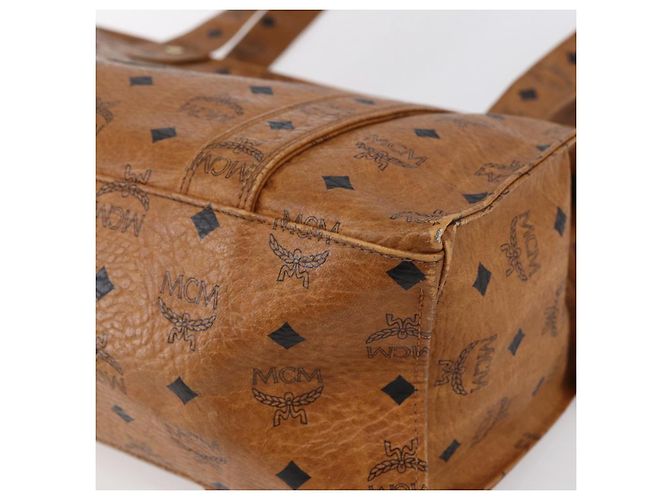 Borsa tote MCM Logogram Vicetos in pelle PVC marrone oro Auth gh1081 D'oro - vista 10