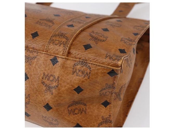 Borsa tote MCM Logogram Vicetos in pelle PVC marrone oro Auth gh1081 D'oro - vista 12