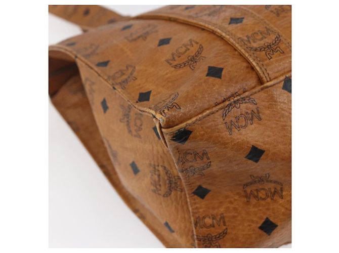 Borsa tote MCM Logogram Vicetos in pelle PVC marrone oro Auth gh1081 D'oro - vista 13