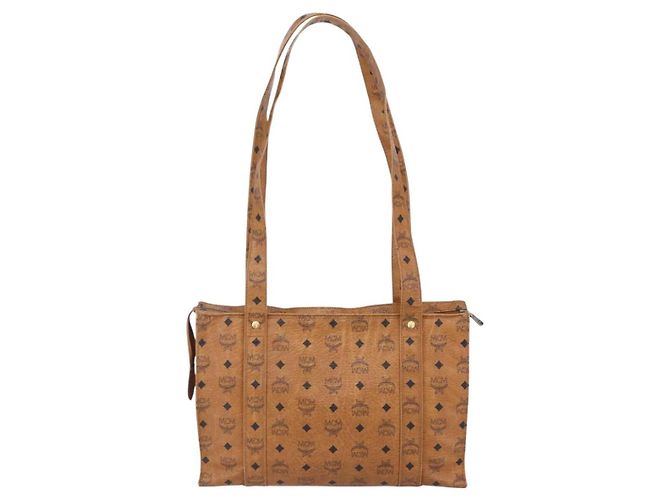 Borsa tote MCM Logogram Vicetos in pelle PVC marrone oro Auth gh1081 D'oro - vista 3