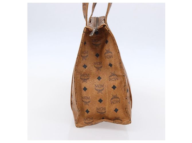 Borsa tote MCM Logogram Vicetos in pelle PVC marrone oro Auth gh1081 D'oro - vista 4