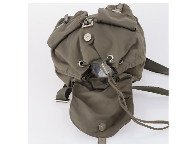 PRADA Backpack Nylon Gray Silver Auth bs30075 Brown Silvery - view 10