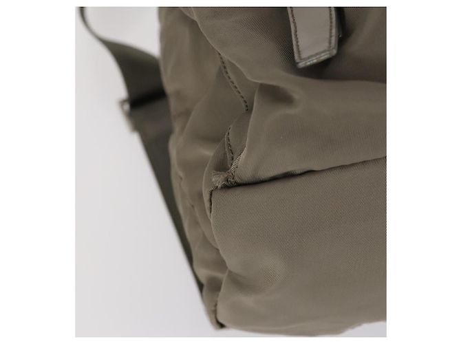 PRADA Backpack Nylon Gray Silver Auth bs30075 Brown Silvery - view 16