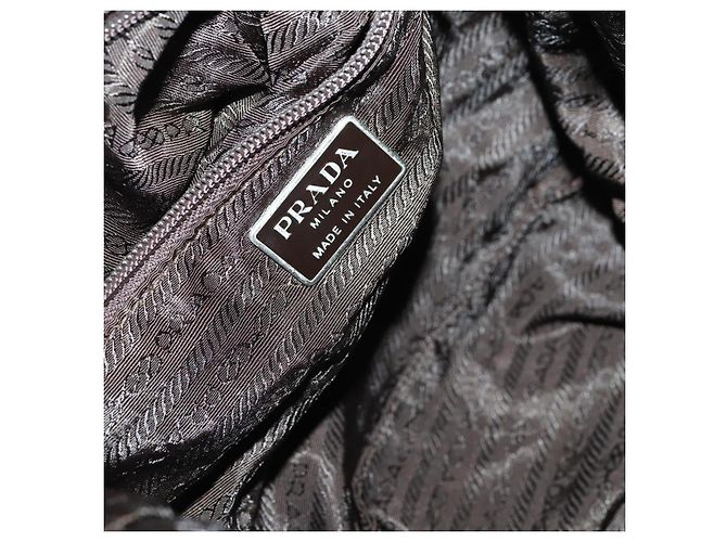PRADA Backpack Nylon Gray Silver Auth bs30075 Brown Silvery - view 22