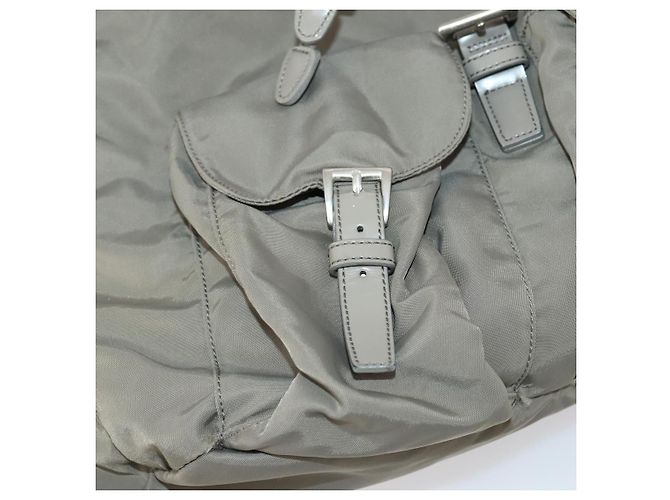 PRADA Backpack Nylon Gray Silver Auth bs30075 Brown Silvery - view 25