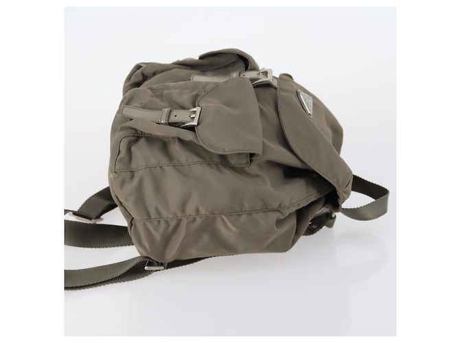 PRADA Backpack Nylon Gray Silver Auth bs30075 Brown Silvery - view 3