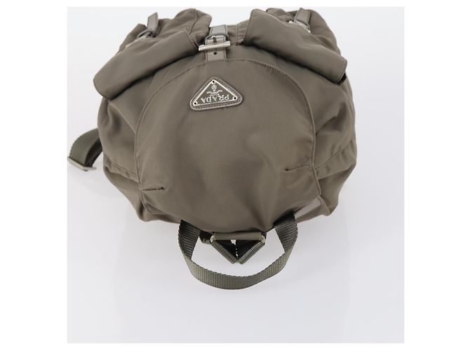 PRADA Backpack Nylon Gray Silver Auth bs30075 Brown Silvery - view 6