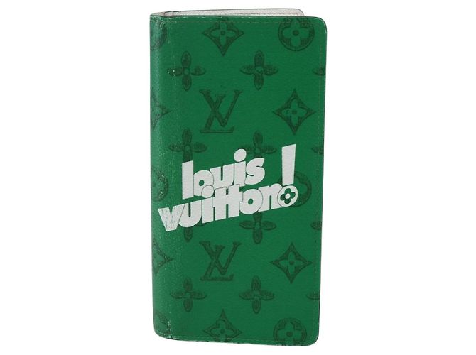 LOUIS VUITTON Monedero Brazza Monogram Everyday Verde M80801 LV Auth 149234 Monograma - vista 13