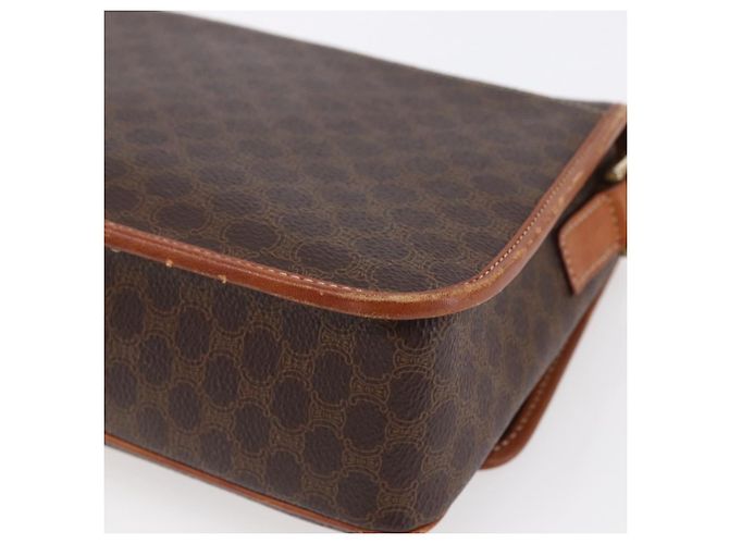 Céline Borsa a Spalla in Tela Macadam CELINE in Pelle PVC Marrone Oro Auth 150117 D'oro - vista 12