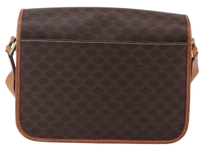 Céline Borsa a Spalla in Tela Macadam CELINE in Pelle PVC Marrone Oro Auth 150117 D'oro - vista 3