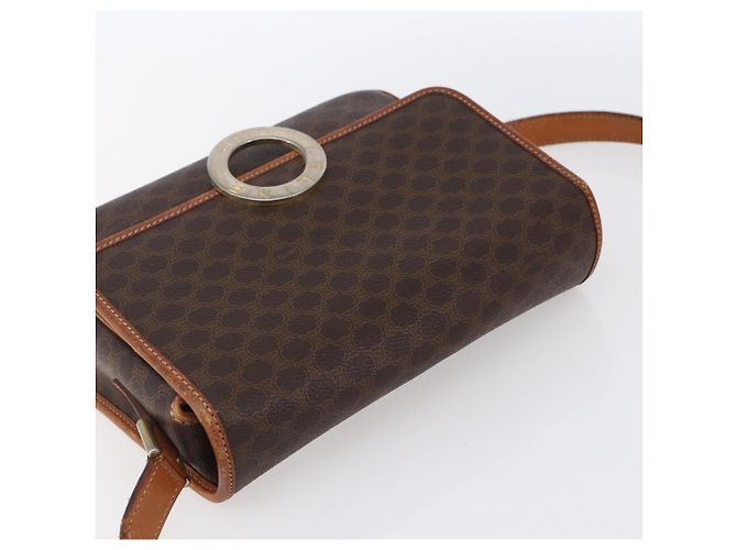 Céline Borsa a Spalla in Tela Macadam CELINE in Pelle PVC Marrone Oro Auth 150117 D'oro - vista 6