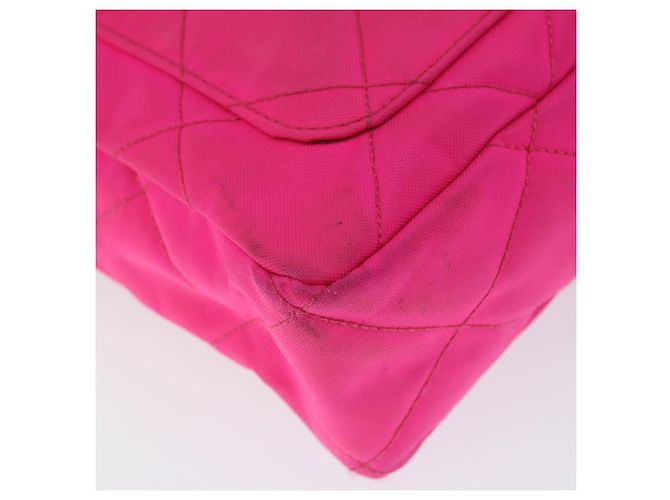 CHANEL Sac à épaule Matelassé en Chaîne Nylon Rose Or CC Auth 149222 Doré - vue 14