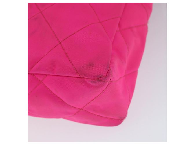 CHANEL Sac à épaule Matelassé en Chaîne Nylon Rose Or CC Auth 149222 Doré - vue 15