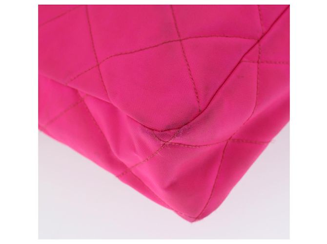 CHANEL Sac à épaule Matelassé en Chaîne Nylon Rose Or CC Auth 149222 Doré - vue 16