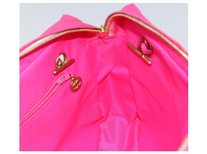 CHANEL Sac à épaule Matelassé en Chaîne Nylon Rose Or CC Auth 149222 Doré - vue 19