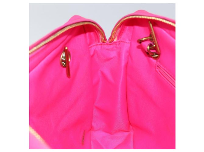 CHANEL Sac à épaule Matelassé en Chaîne Nylon Rose Or CC Auth 149222 Doré - vue 20