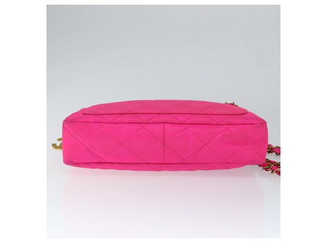 CHANEL Sac à épaule Matelassé en Chaîne Nylon Rose Or CC Auth 149222 Doré - vue 5