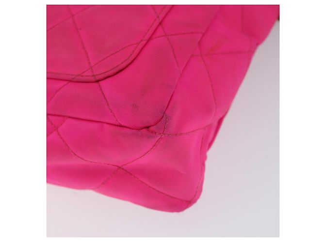 CHANEL Sac à épaule Matelassé en Chaîne Nylon Rose Or CC Auth 149222 Doré - vue 9