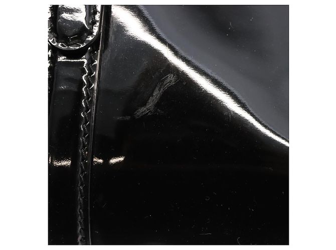 Bolso de mano Vala de esmalte negro y dorado Salvatore Ferragamo Auth BA7339 - vista 10