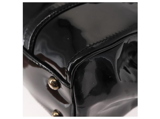 Bolso de mano Vala de esmalte negro y dorado Salvatore Ferragamo Auth BA7339 - vista 14