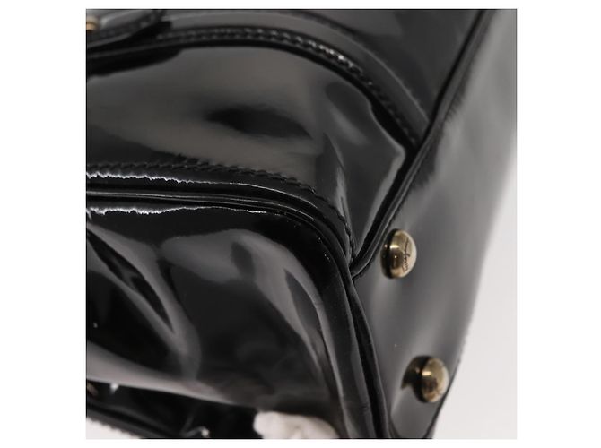Bolso de mano Vala de esmalte negro y dorado Salvatore Ferragamo Auth BA7339 - vista 15
