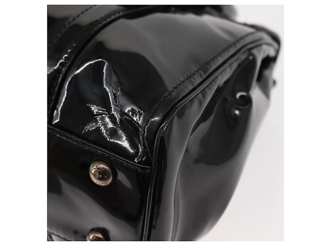 Bolso de mano Vala de esmalte negro y dorado Salvatore Ferragamo Auth BA7339 - vista 16