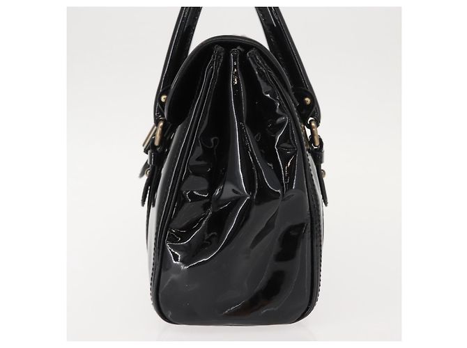 Bolso de mano Vala de esmalte negro y dorado Salvatore Ferragamo Auth BA7339 - vista 3