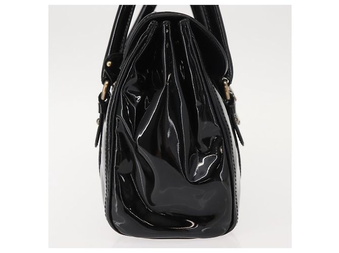 Bolso de mano Vala de esmalte negro y dorado Salvatore Ferragamo Auth BA7339 - vista 4
