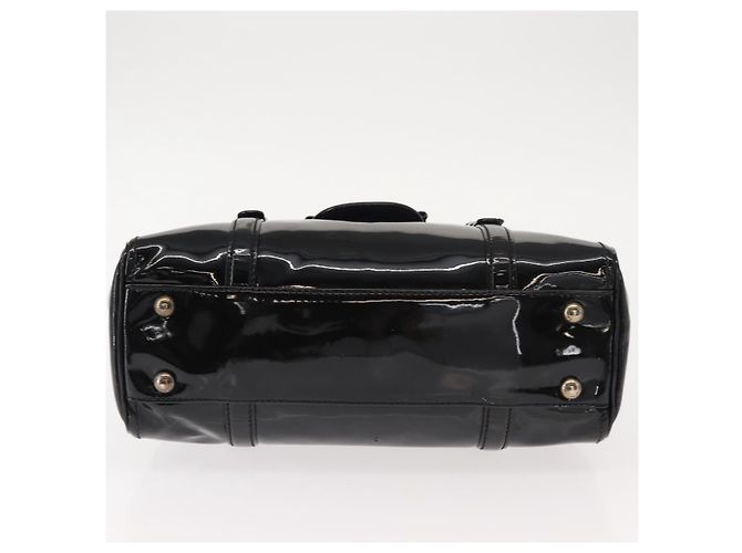 Bolso de mano Vala de esmalte negro y dorado Salvatore Ferragamo Auth BA7339 - vista 5