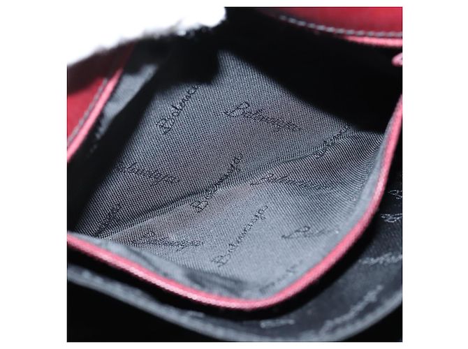 Borsa a Spalla BALENCIAGA in Pelle Suede Bordeaux Oro Auth bs30414 D'oro Bordò - vista 12