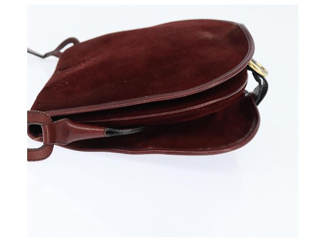 Borsa a Spalla BALENCIAGA in Pelle Suede Bordeaux Oro Auth bs30414 D'oro Bordò - vista 3