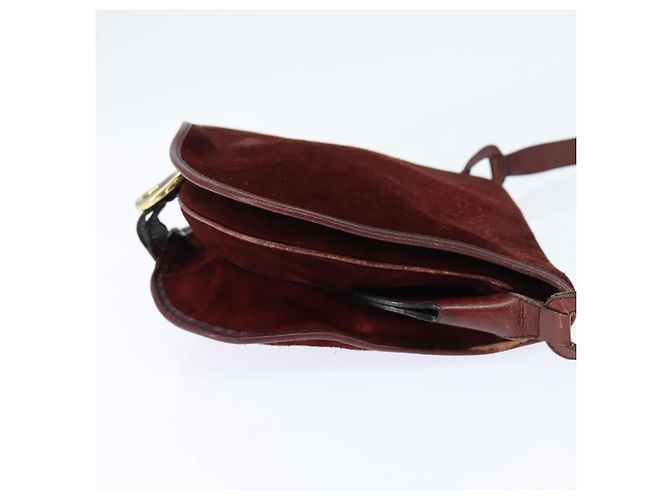 Borsa a Spalla BALENCIAGA in Pelle Suede Bordeaux Oro Auth bs30414 D'oro Bordò - vista 4