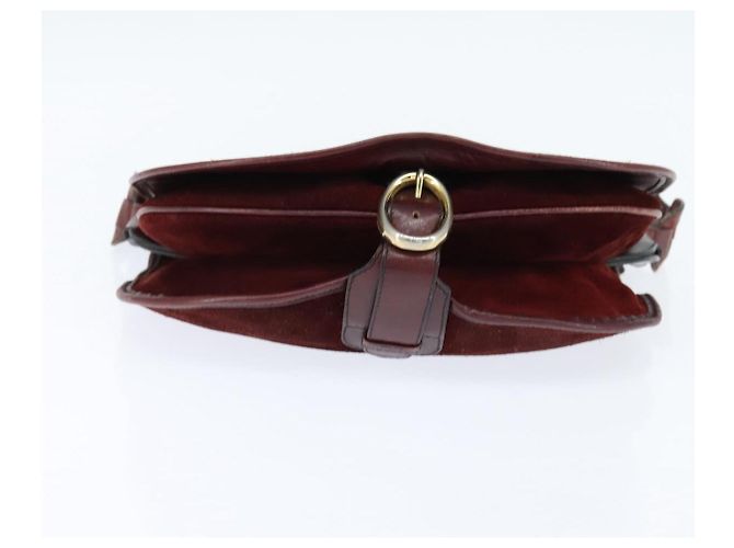 Borsa a Spalla BALENCIAGA in Pelle Suede Bordeaux Oro Auth bs30414 D'oro Bordò - vista 5