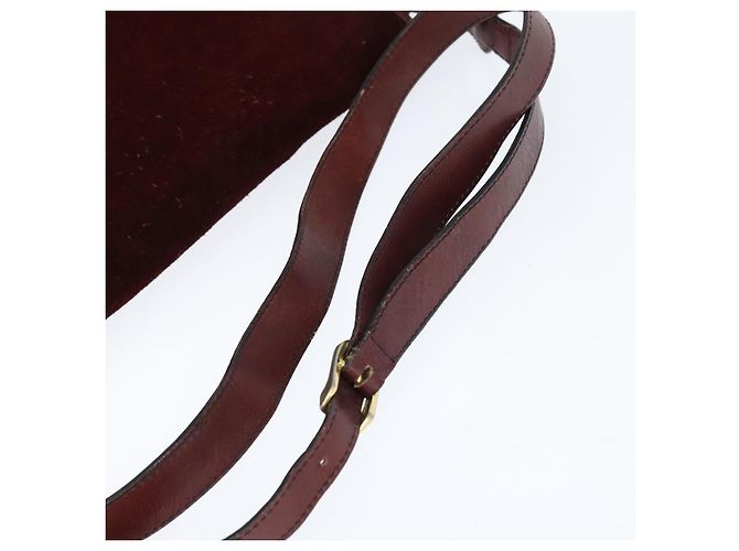 Borsa a Spalla BALENCIAGA in Pelle Suede Bordeaux Oro Auth bs30414 D'oro Bordò - vista 7