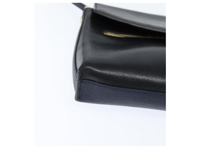 Chloé Borsa a Spalla Chloe in Pelle Blu Navy Oro Auth BA7371 D'oro - vista 10