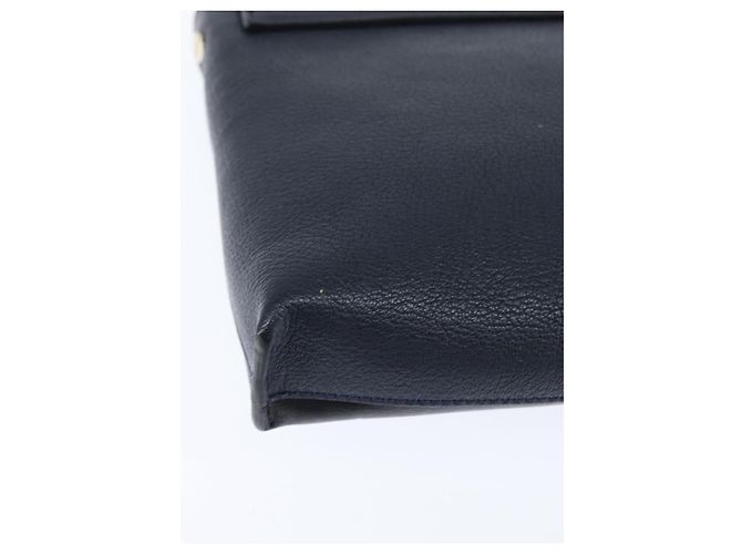 Chloé Borsa a Spalla Chloe in Pelle Blu Navy Oro Auth BA7371 D'oro - vista 12
