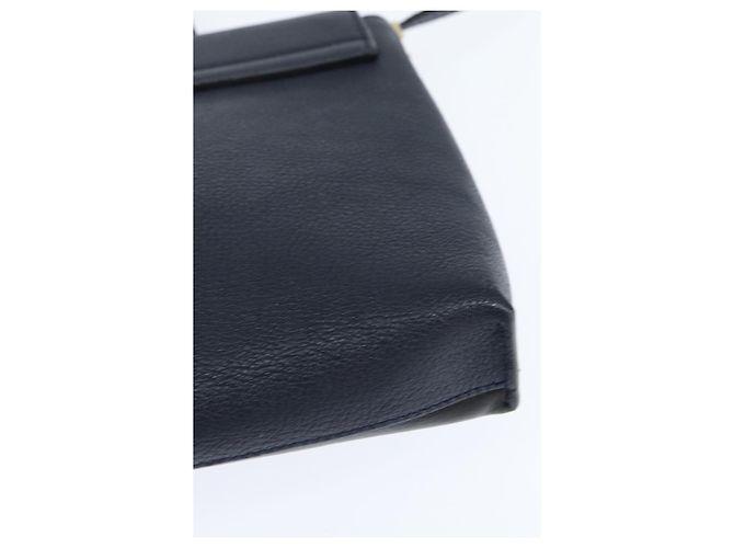 Chloé Borsa a Spalla Chloe in Pelle Blu Navy Oro Auth BA7371 D'oro - vista 13