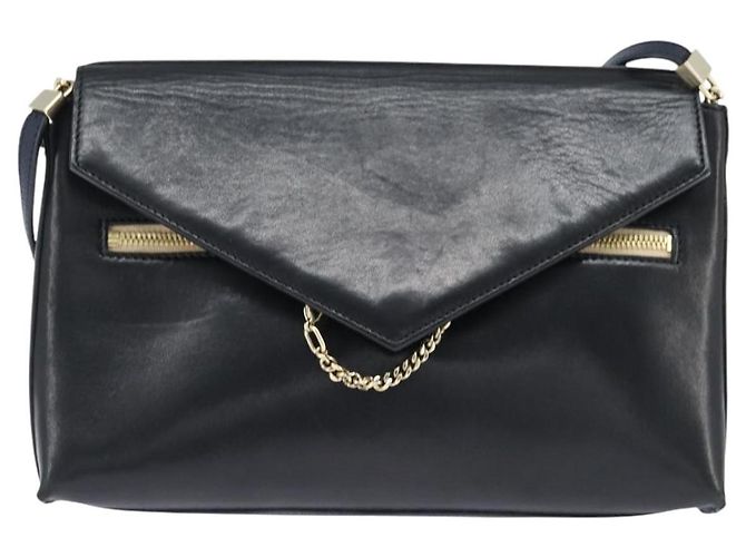 Chloé Borsa a Spalla Chloe in Pelle Blu Navy Oro Auth BA7371 D'oro - vista 2
