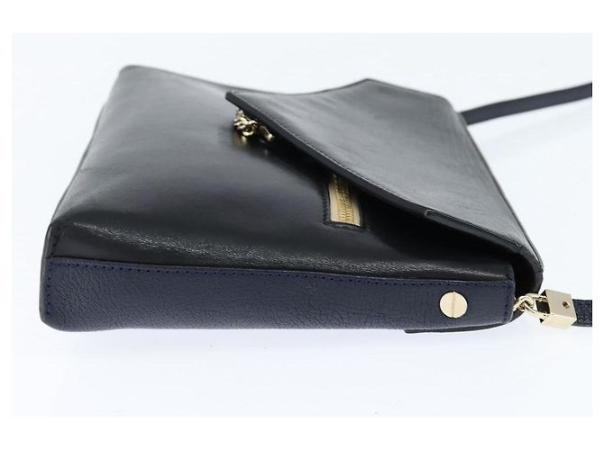 Chloé Borsa a Spalla Chloe in Pelle Blu Navy Oro Auth BA7371 D'oro - vista 5