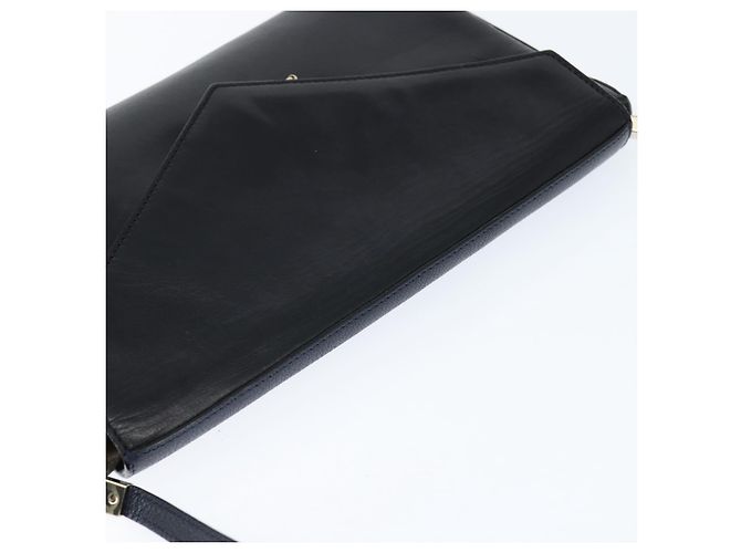 Chloé Borsa a Spalla Chloe in Pelle Blu Navy Oro Auth BA7371 D'oro - vista 6