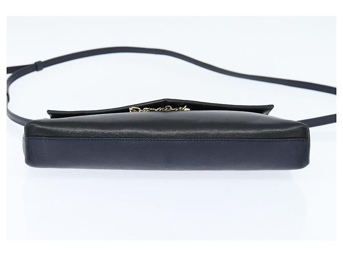 Chloé Borsa a Spalla Chloe in Pelle Blu Navy Oro Auth BA7371 D'oro - vista 9