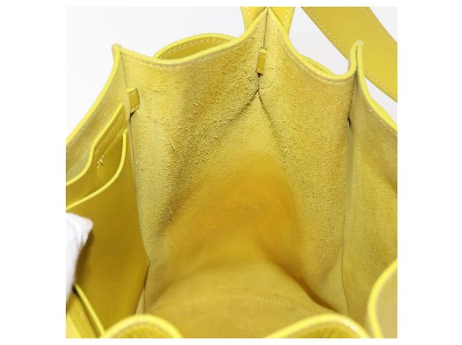 Big Bag Céline CELINE Grande borsa a secchiello in pelle gialla e argento autentica 148918 Giallo - vista 11