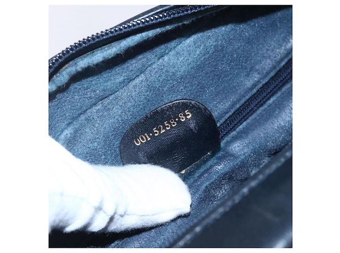 GUCCI Micro GG Canvas Schultertasche aus PVC-Leder in Marineblau und Gold Auth BA7238 Golden - Ansicht 21