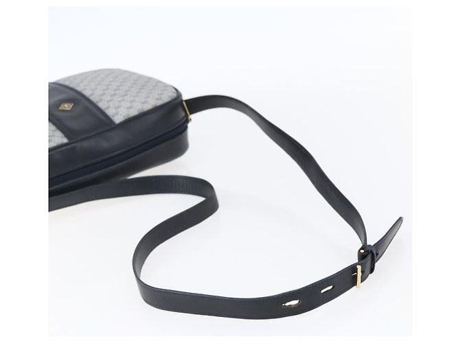 GUCCI Micro GG Canvas Schultertasche aus PVC-Leder in Marineblau und Gold Auth BA7238 Golden - Ansicht 7