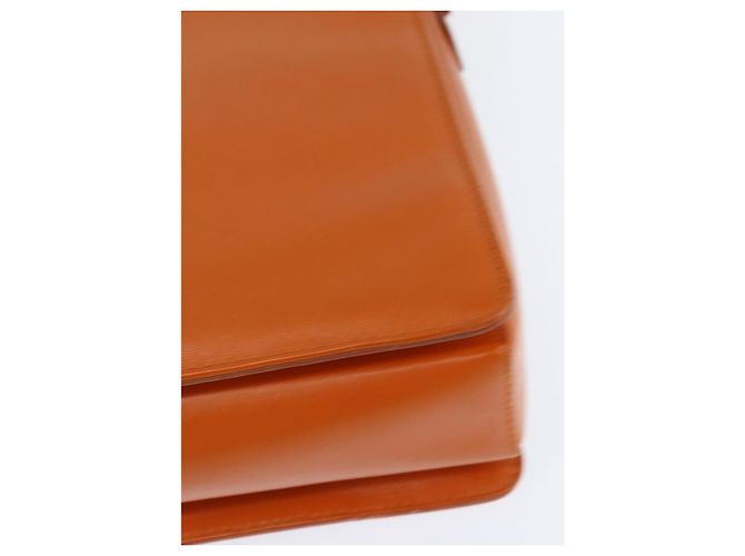 Bolsa Tote Vala de couro 2 em 1 laranja e dourada Auth BA7333 da Salvatore Ferragamo - vista 17