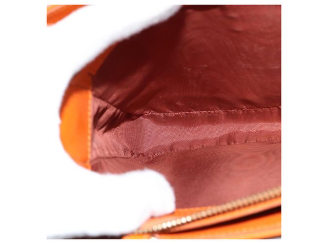 Bolsa Tote Vala de couro 2 em 1 laranja e dourada Auth BA7333 da Salvatore Ferragamo - vista 22